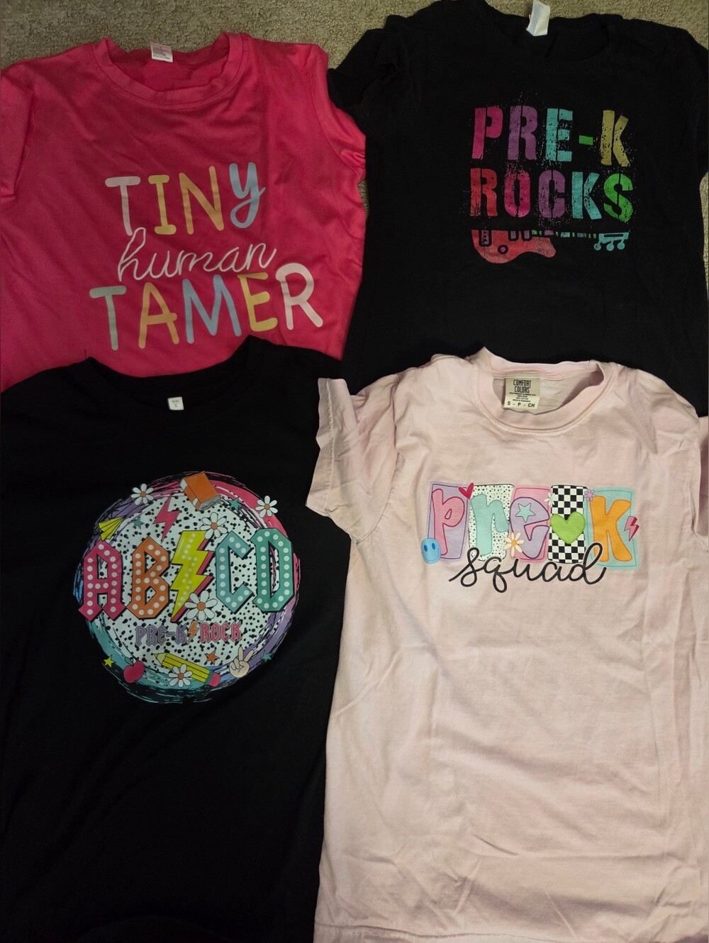 Lot Of 4 Pre K Tshirts Size Small